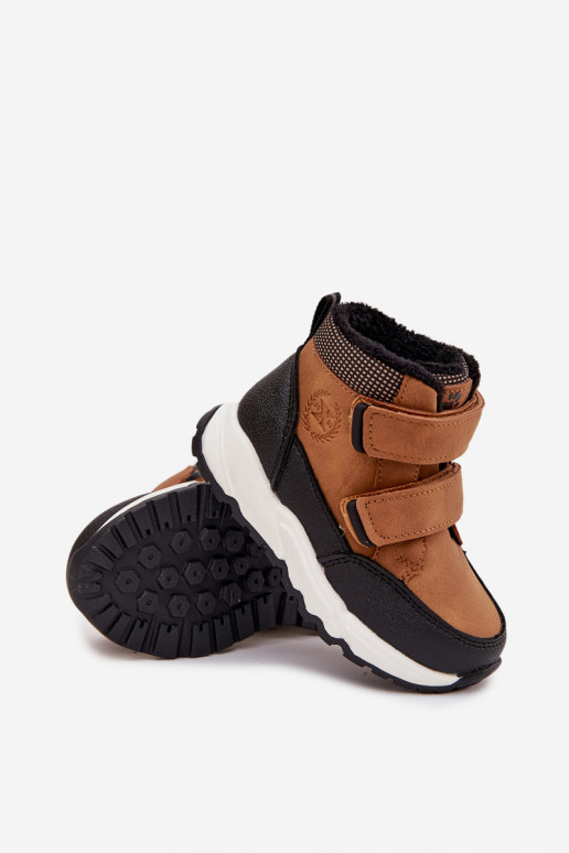 réchauffer Puéril Bottes d hiver avec attaches adhésives marron Nolivine