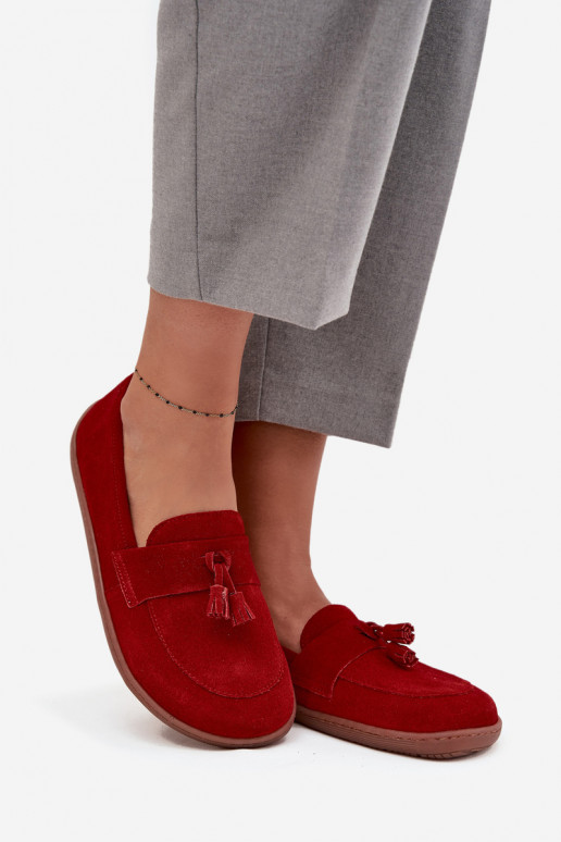 Peau Mocassins en daim Typu Barefoot Zazoo 322 couleur rouge