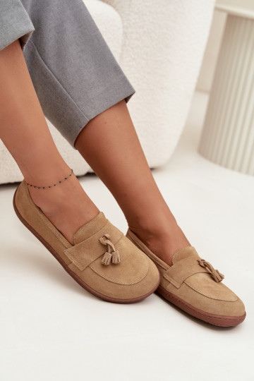 Peau Mocassins en daim Typu Barefoot Zazoo 322 beige