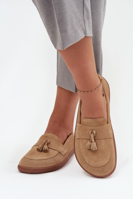 Peau Mocassins en daim Typu Barefoot Zazoo 322 beige