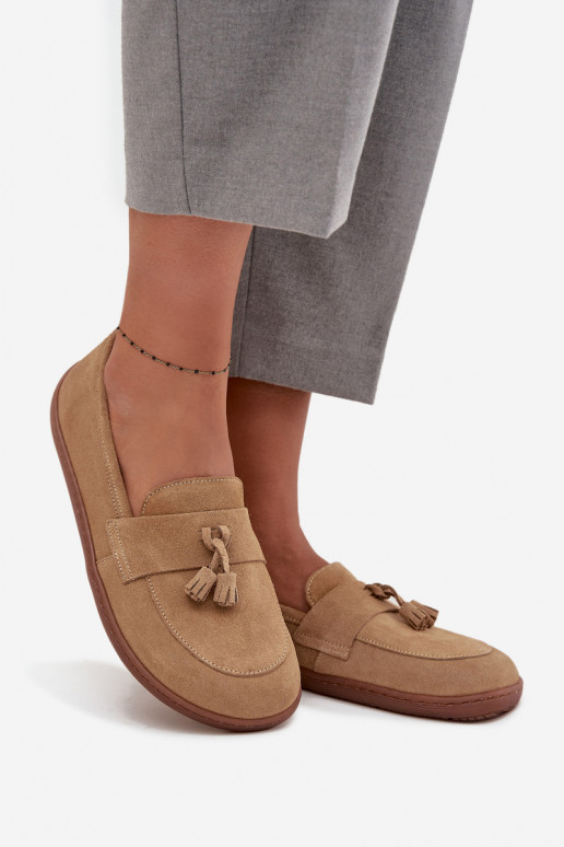 Peau Mocassins en daim Typu Barefoot Zazoo 322 beige