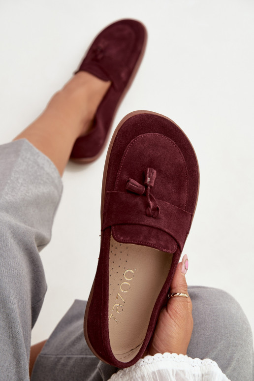 Peau Mocassins en daim Typu Barefoot Zazoo 322 Bourgogne