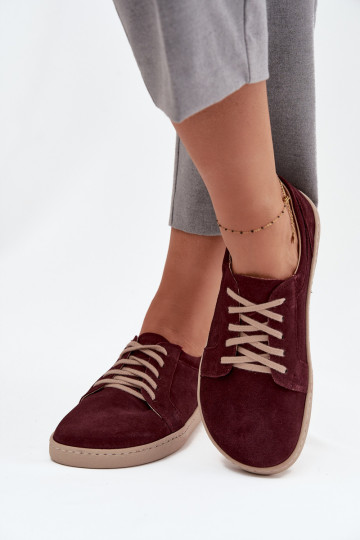 chaussures décontractées Typu BarefootActivéturalnego en daimu Zazoo 314 Bourgogne