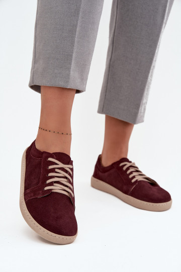lässige Schuhe Typu BarefootErmöglichtturalnego aus INildlederu Zazoo 314 Burgund 2