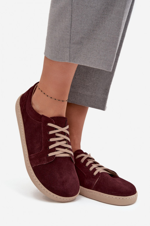 vrijetijdsschoenen Typu BarefootOpturalnego van suèdeu Zazoo 314 bordeaux