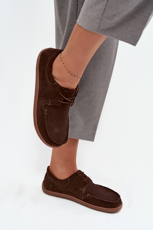 chaussures Féminin Typu BarefootActivéturalnego en daimu Zazoo 327 CzekoladoÀe