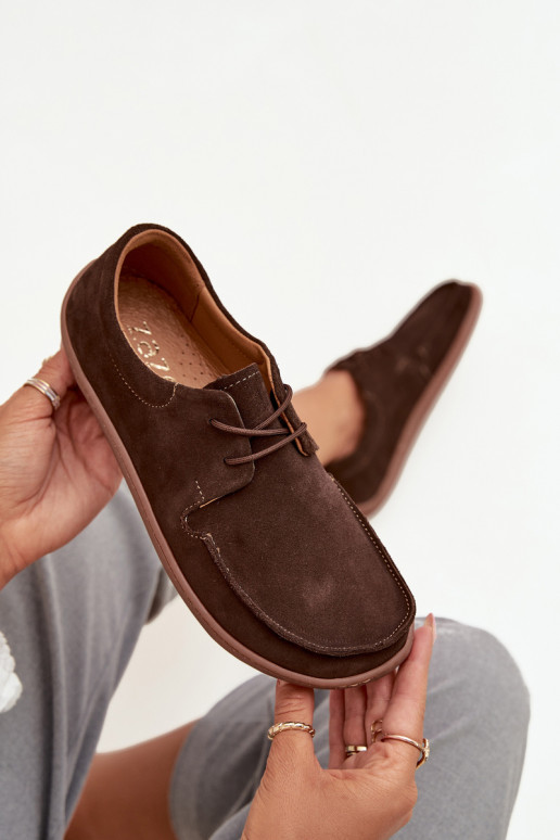 schoenen Dames Typu BarefootOpturalnego van suèdeu Zazoo 327 CzekoladoIne