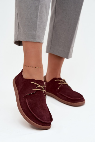 schoenen Dames Typu BarefootOpturalnego van suèdeu Zazoo 327 bordeaux 2