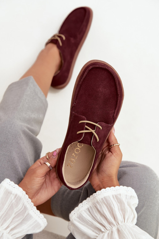 schoenen Dames Typu BarefootOpturalnego van suèdeu Zazoo 327 bordeaux