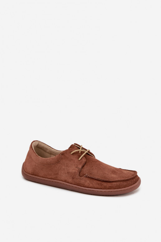 schoenen Dames Typu BarefootOpturalnego van suèdeu Zazoo 327 bruine kleur