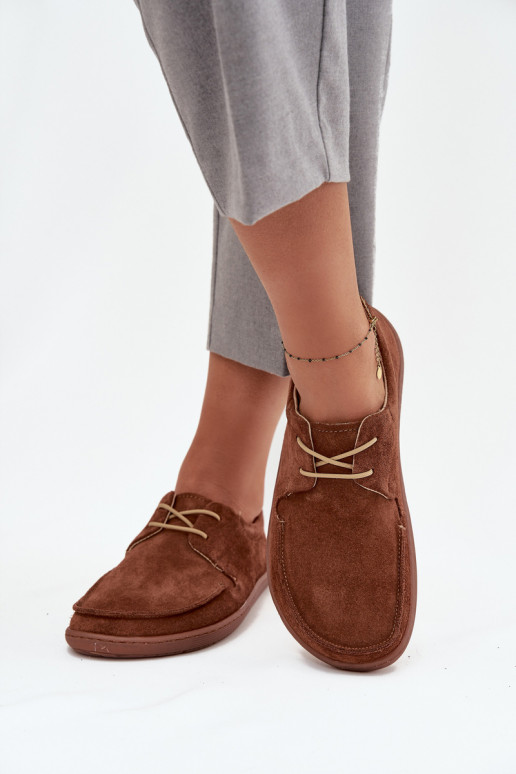 Schuhe Feminin Typu BarefootErmöglichtturalnego aus INildlederu Zazoo 327 braune Farbe