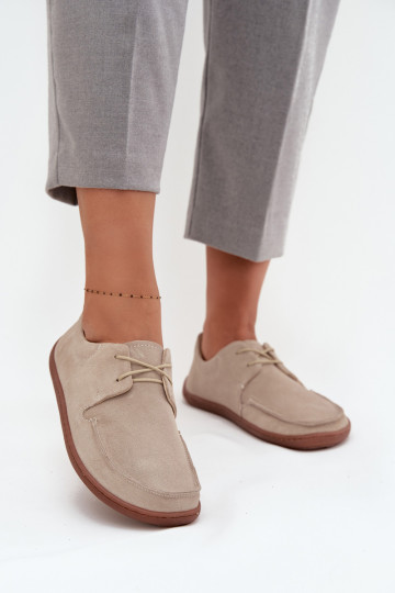 dames schoenen van natuurlijk suède "barefoot" type Zazoo 327 ivoor 2