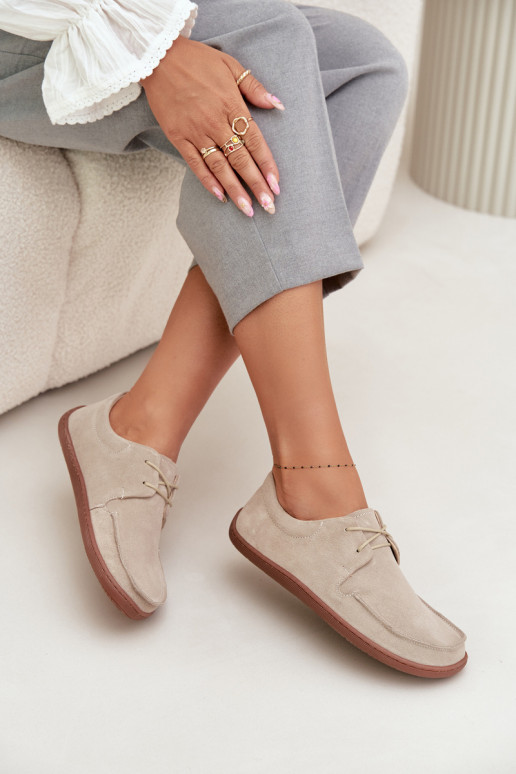 Schuhe Feminin Typu BarefootErmöglichtturalnego aus INildlederu Zazoo 327 elfenbeinfarbe