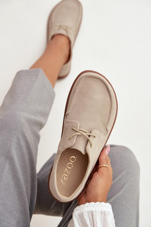 chaussures Féminin Typu BarefootActivéturalnego en daimu Zazoo 327 couleur ivoire