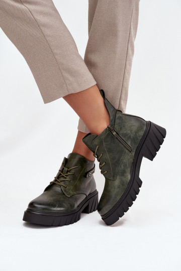 Faible réchauffer Bottes pour femmes Klocke avec des talons décorés couleur kaki Therisse