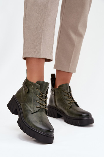 Faible réchauffer Bottes pour femmes Klocke avec des talons décorés couleur kaki Therisse 2