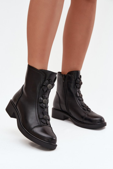 Haut Damenstiefel Mit Dekorationeni mit floralen Motivenkami sich Zuarm laufen schZuarze Farbe Belverine 2