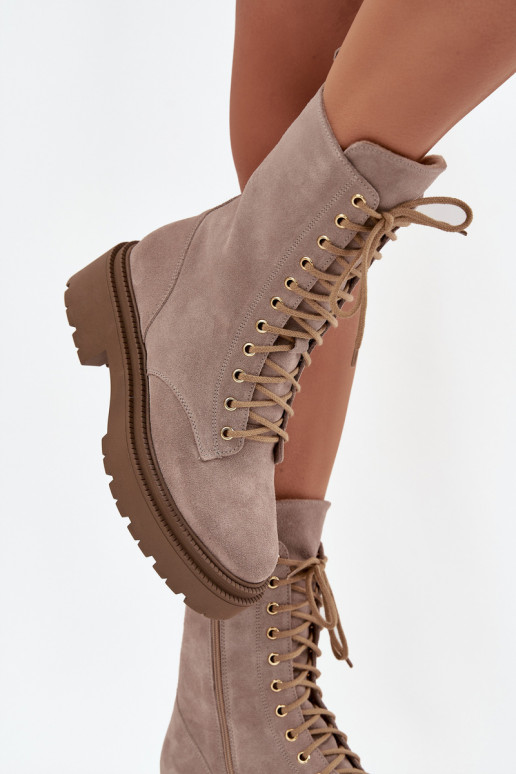 Enkellaarsjes voor Inerknemers DamesOpturalnego van suède opInarmen Zazoo 4213 beige Enkellaarsjes voor Inerknemers DamesOpturalnego van suède opInarmen Zazoo 4213 beige