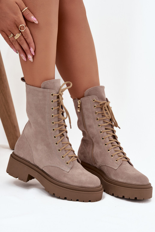 Enkellaarsjes voor Inerknemers DamesOpturalnego van suède opInarmen Zazoo 4213 beige Enkellaarsjes voor Inerknemers DamesOpturalnego van suède opInarmen Zazoo 4213 beige