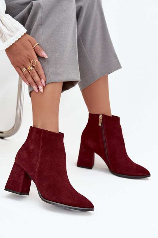 StiefelErmöglichtturalnego aus INildlederu Obcas Słupek sich Zuarm laufen Burgund Zazoo 3128