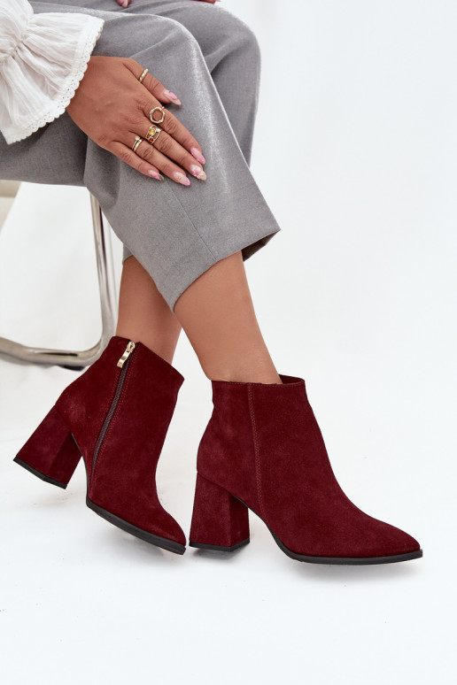 LaarzenOpturalnego van suèdeu Obcas Słupek opInarmen bordeaux Zazoo 3128