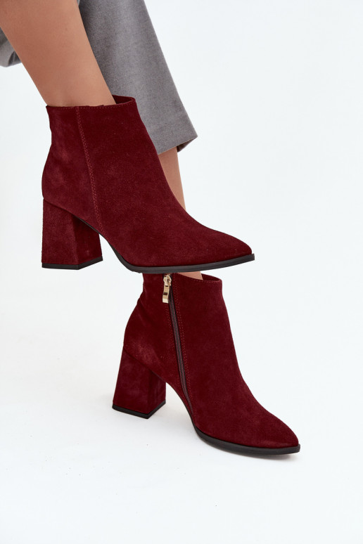 BottesActivéturalnego en daimu Obcas Słupek réchauffer Bourgogne Zazoo 3128