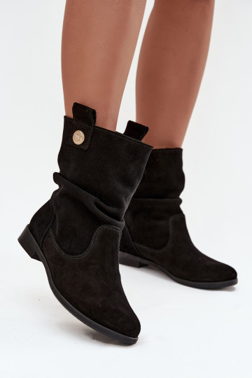 Haut INildlederschuhe Feminin Mit Rüschen sich Zuarm laufen Zazoo 4210 schZuarze Farbe