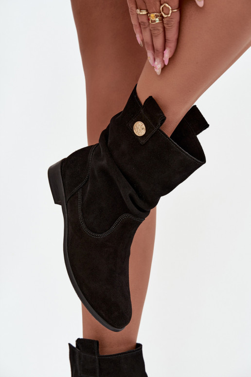 Leer Suede schoenen Dames Met ruches opInarmen Zazoo 4210 zInart Leer Suede schoenen Dames Met ruches opInarmen Zazoo 4210 zInart