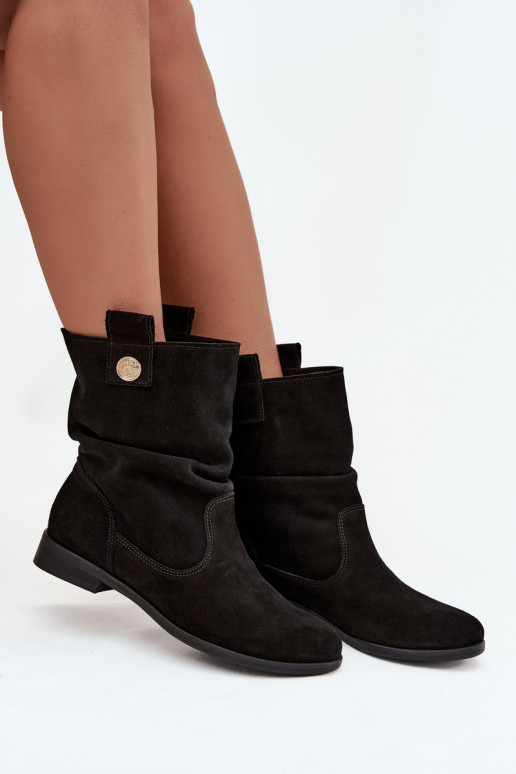 Leer Suede schoenen Dames Met ruches opInarmen Zazoo 4210 zInart Leer Suede schoenen Dames Met ruches opInarmen Zazoo 4210 zInart