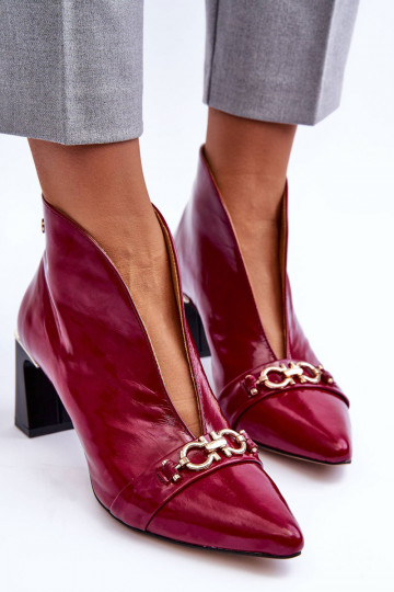 Peau Bottes avec des talons Il fautciejka 05262-15 couleur rose