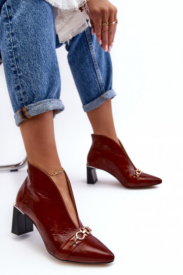 Peau Bottes avec des talons Il fautciejka 05262-02 marron