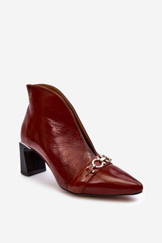 Haut Stiefel mit Absätzen Es mussciejka 05262-02 braune Farbe