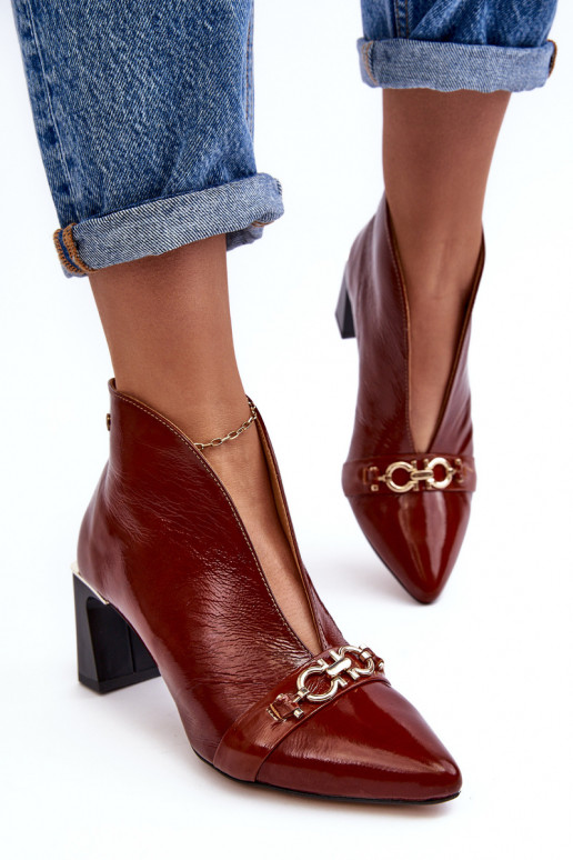 Peau Bottes avec des talons Il fautciejka 05262-02 marron