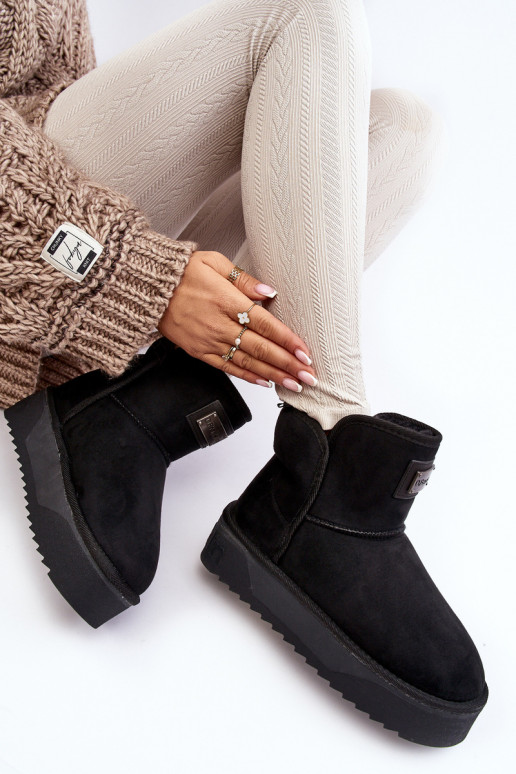 Végétalien DANSodoodporne Bottes de neige avec une plateforme D.Franklin DFSH371004 couleur noire