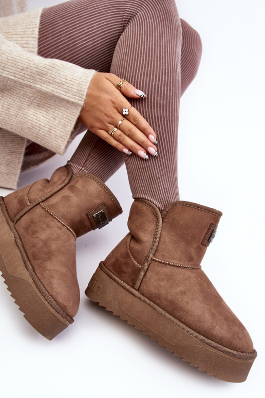 Végétalien Bottes de neige avec une plateforme D.Franklin DFSH371004 beige