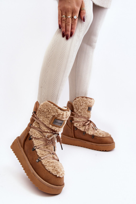 DANSodoodporne Bottes de neige avec une plateforme Végétalien D.Franklin DFSH370004 marron