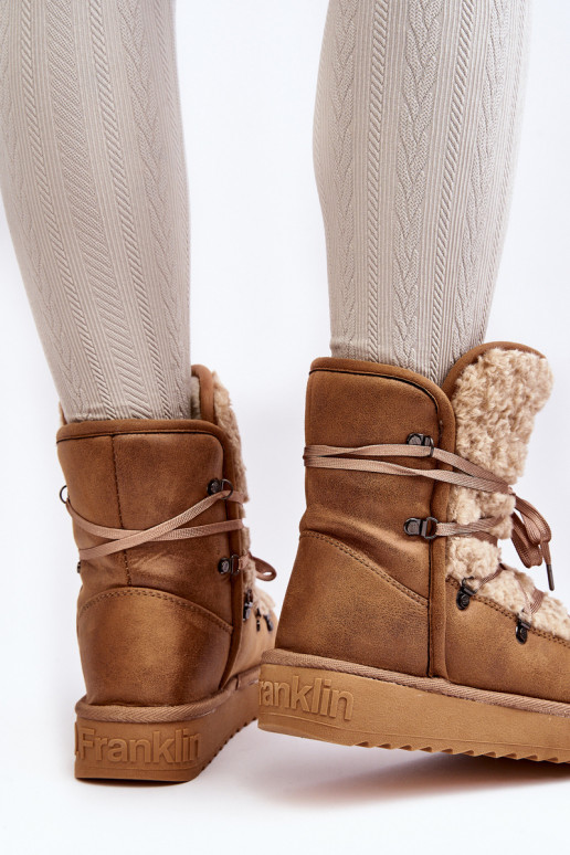 INodoodporne SneeuIn laarzen met platform Veganistisch D.Franklin DFSH370004 bruine kleur