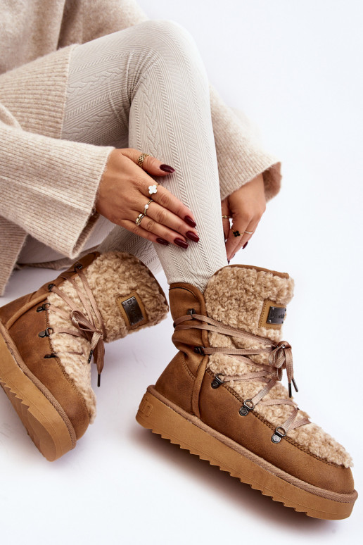 DANSodoodporne Bottes de neige avec une plateforme Végétalien D.Franklin DFSH370004 marron