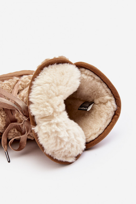 INodoodporne Schneestiefel mit einer Plattform Vegan D.Franklin DFSH370004 braune Farbe