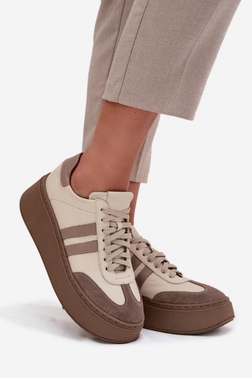 Haut Sneakers Stilvollllschuhe Feminin mit einer Plattform Zazoo 3775 Beige Haut Sneakers Stilvollllschuhe Feminin mit einer Plattform Zazoo 3775 Beige