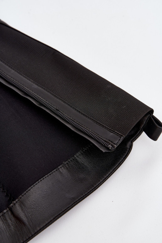 Dames laarzen tot de knie met hakken, eco-leer, zwarte kleur Thalina