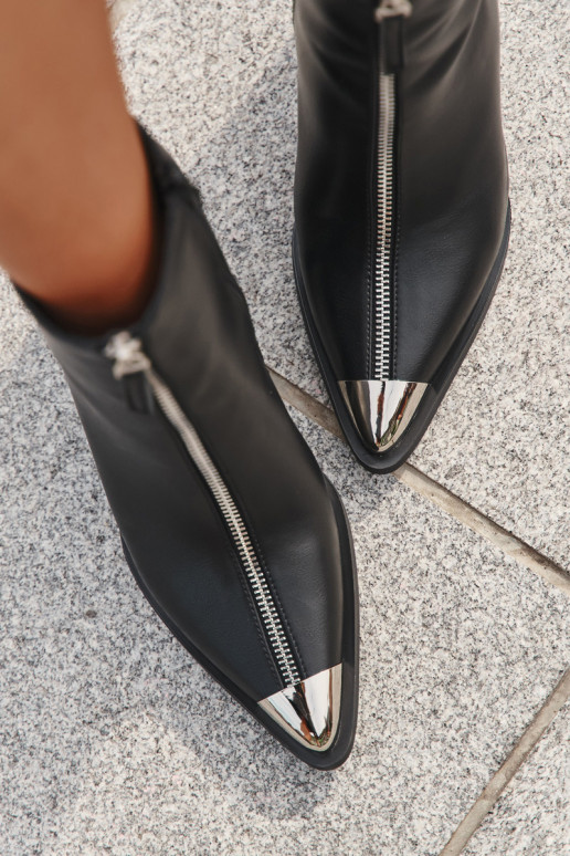 Bottines pour femmes avec fermetures éclair décoratives couleur noire "Niviane"
