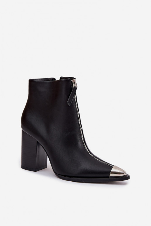 Bottines pour femmes avec fermetures éclair décoratives couleur noire "Niviane"
