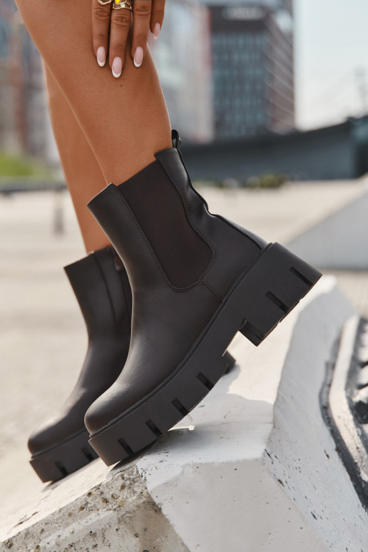 Bottines isolées pour femmes en simili cuir couleur marron foncé "Fivienne"