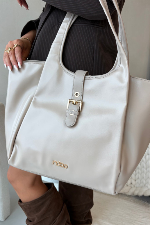 Handheld Käuferka mit Schnallen NOBO BAG6010-015 HellBeige