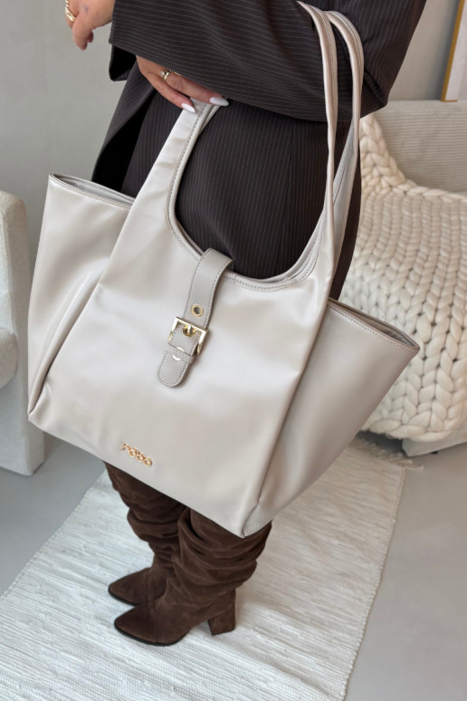 Handtas Klantka met gespen NOBO BAG6010-015 Helderbeige
