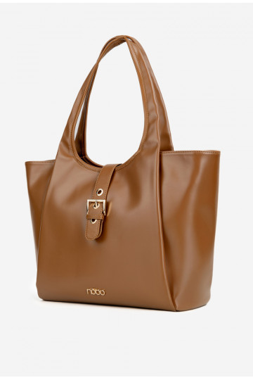 Feldbruine shopper met gespen NOBO BAG6010-017 2