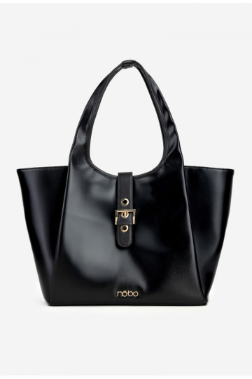 Zwarte shopper met gespen NOBO BAG6010-020