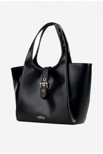 Zwarte shopper met gespen NOBO BAG6010-020 2