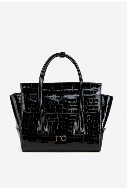 avec effet vernis Ordinateur de poche Tronc avec une empreinte NOBO BAG5810-M20 noir
